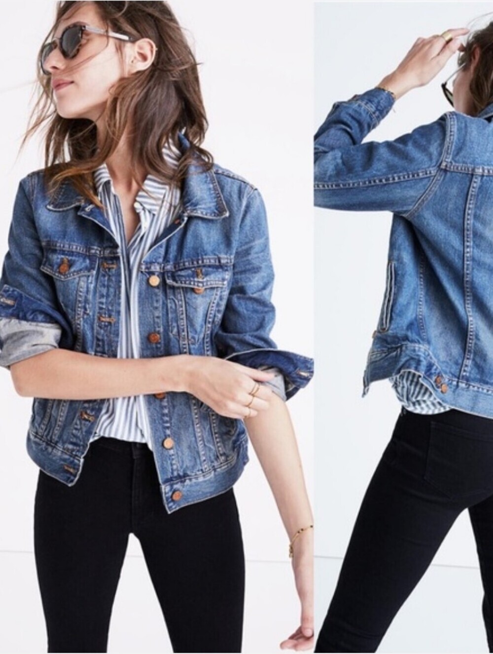 Vintage-Inspired Madewell Pinter Wash Denim Jacket Classic Cotton Trucker Coat S